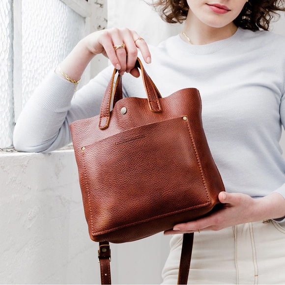 Portland Leather Mini Crossbody- Cinnamon Bear - Nutmeg - Picture 9 of 9